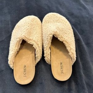 J Crew fuzzy mules slippers
